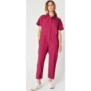 Back Beat Co Organic Cotton Boiler Suit Size Medium in Jewel Raspberry EUC